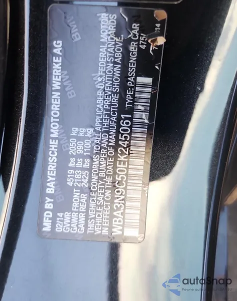 2014 BMW 428 Xi z USA, uszkodzony, nr VIN WBA3N9C50EK245061